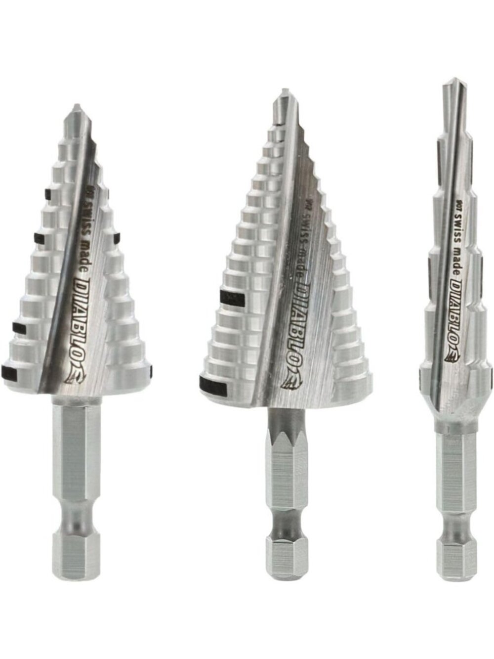 3-Piece Step Drill Bit Set - Split Point Tip for Precision Drilling & Durability